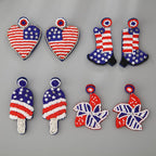 Independence Day Boot Seed Bead Earrings E8064
