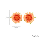 Flower Raffia Stud Earrings E8144
