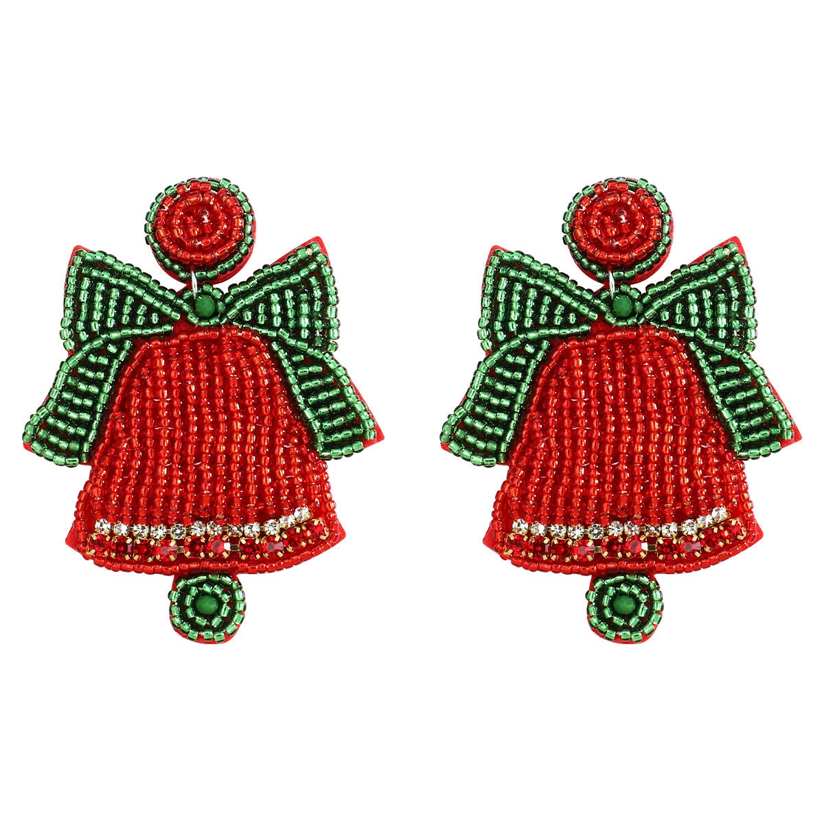 Christmas Bell Seed Bead Earrings E8275