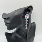 Floral Cubic Zirconia Tassel Earrings E8403
