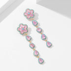 Floral Cubic Zirconia Tassel Earrings E8403