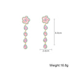 Floral Cubic Zirconia Tassel Earrings E8403