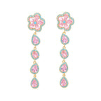 Floral Cubic Zirconia Tassel Earrings E8403