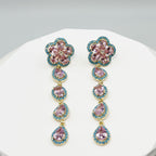 Floral Cubic Zirconia Tassel Earrings E8403