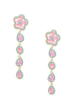 Floral Cubic Zirconia Tassel Earrings E8403