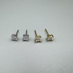 4MM Square Cubic Zirconia Stud Earrings E8429