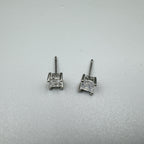 4MM Square Cubic Zirconia Stud Earrings E8429