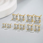 4MM Circle Cubic Zirconia Stud Earrings E8430