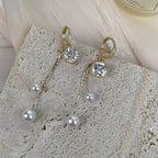 Cubic Zirconia Flower Earrings E8689