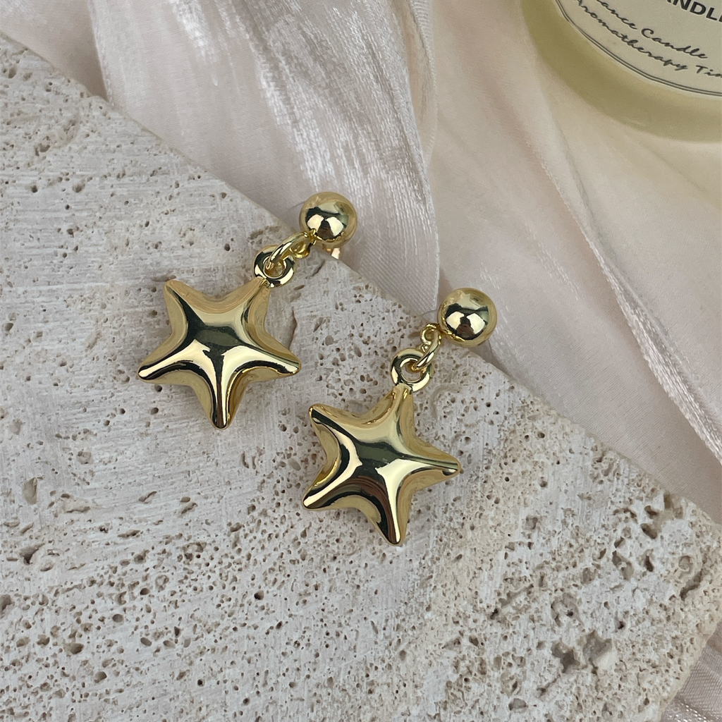 18K Gold-Plated Star Earrings E8697