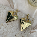 18K Gold-Plated 3D Heart Earrings E8703 - product image 1