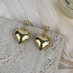 18K Gold Plated Medium Heart Shape Earrings E8705