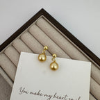 18K Gold-Plated Glass Pearl Earrings E8720