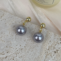 18K Gold-Plated Glass Pearl Earrings E8720