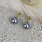 18K Gold-Plated Glass Pearl Earrings E8720