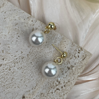 18K Gold-Plated Glass Pearl Earrings E8721