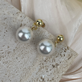 18K Gold-Plated Glass Pearl Earrings E8721