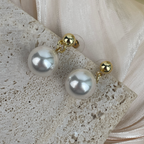18K Gold-Plated Glass Pearl Earrings E8721