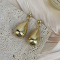 18K Gold-Plated Frosted Teardrop Earrings E8741