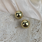 18K Gold-Plated Smooth Bead Earrings E8744 - Gold