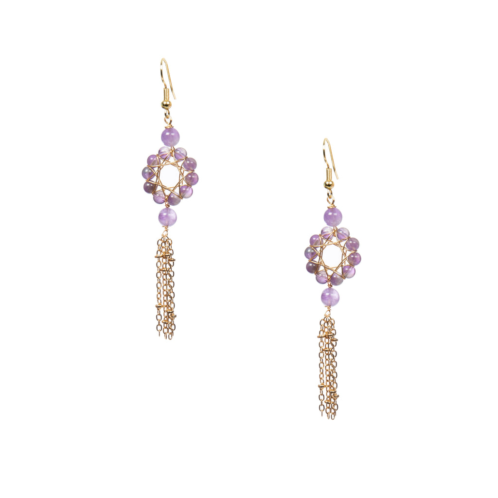 18K Gold Plated Various Stones Earrings E8761
