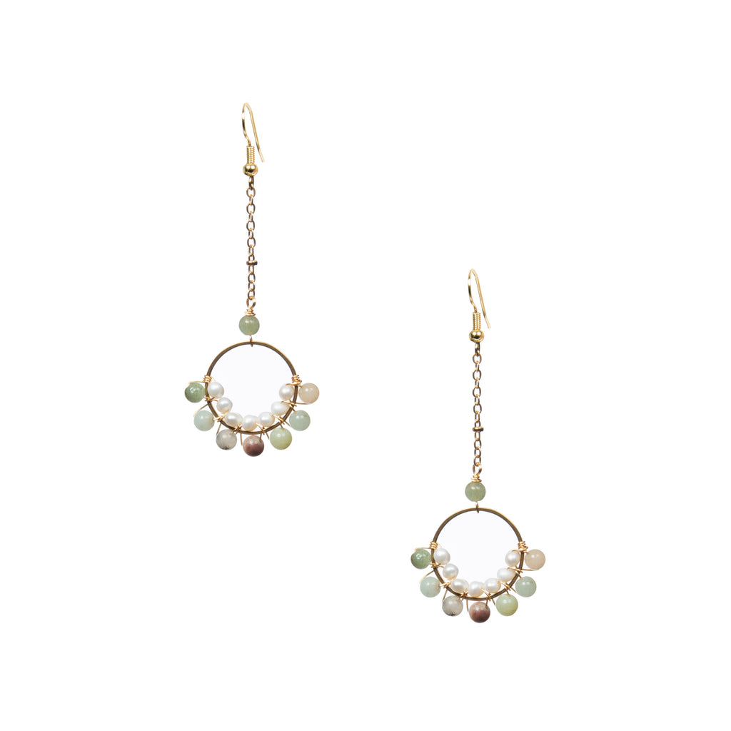 18K Gold Plated Various Stones Earrings E8762