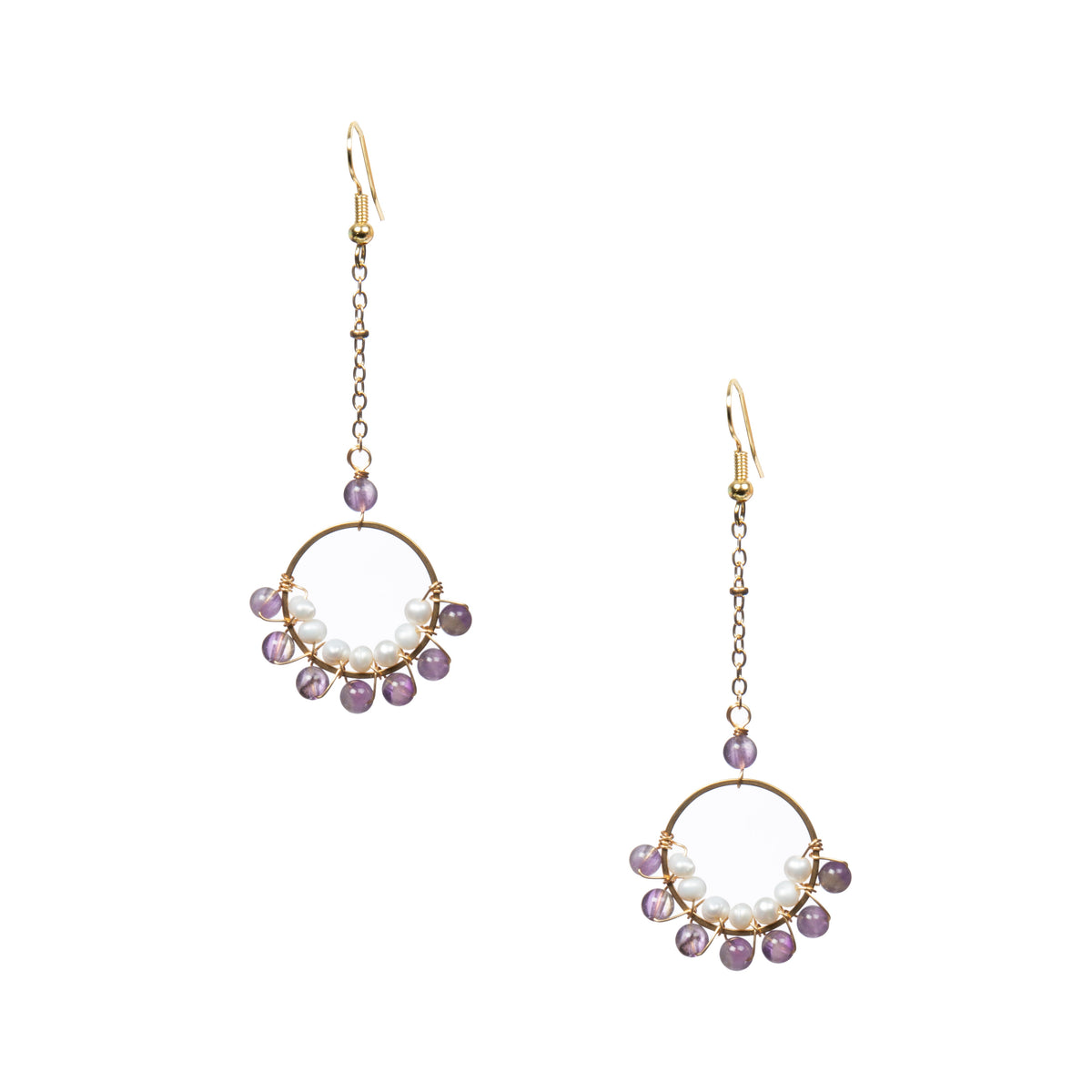 18K Gold Plated Various Stones Earrings E8762