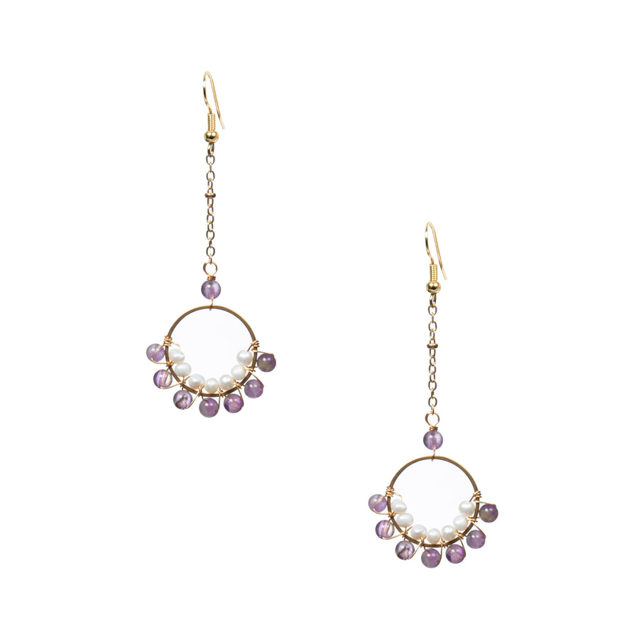 18K Gold Plated Various Stones Earrings E8762