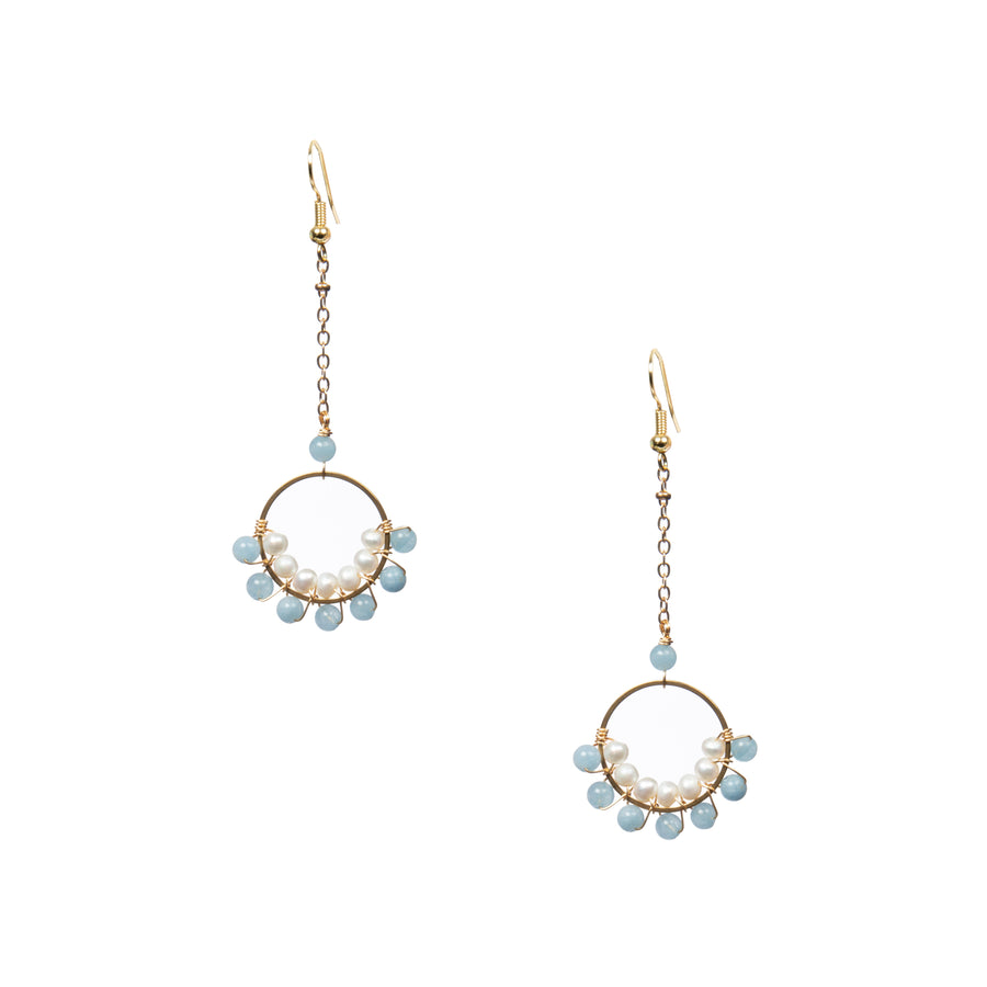 18K Gold Plated Various Stones Earrings E8762
