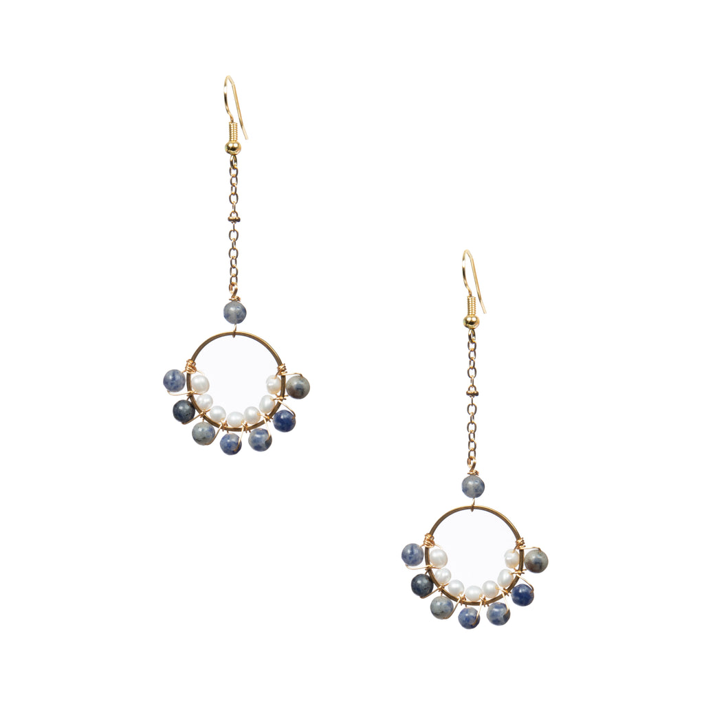 18K Gold Plated Various Stones Earrings E8762