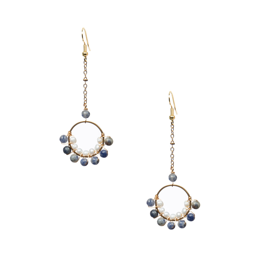 18K Gold Plated Various Stones Earrings E8762