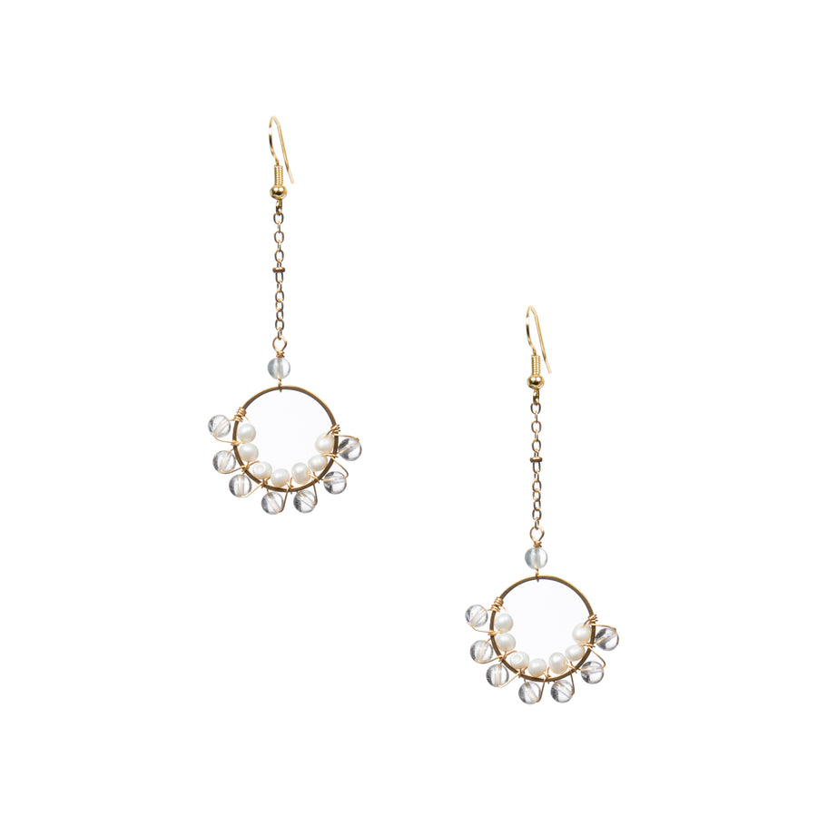 18K Gold Plated Various Stones Earrings E8762