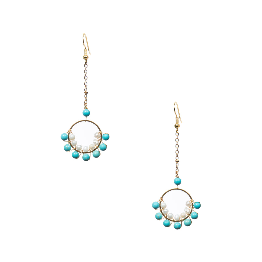 18K Gold Plated Various Stones Earrings E8762
