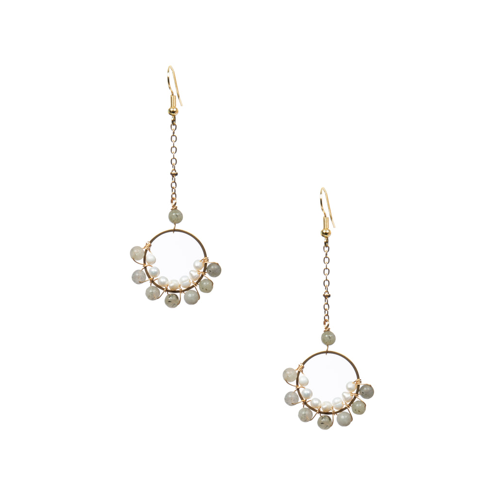 18K Gold Plated Various Stones Earrings E8762