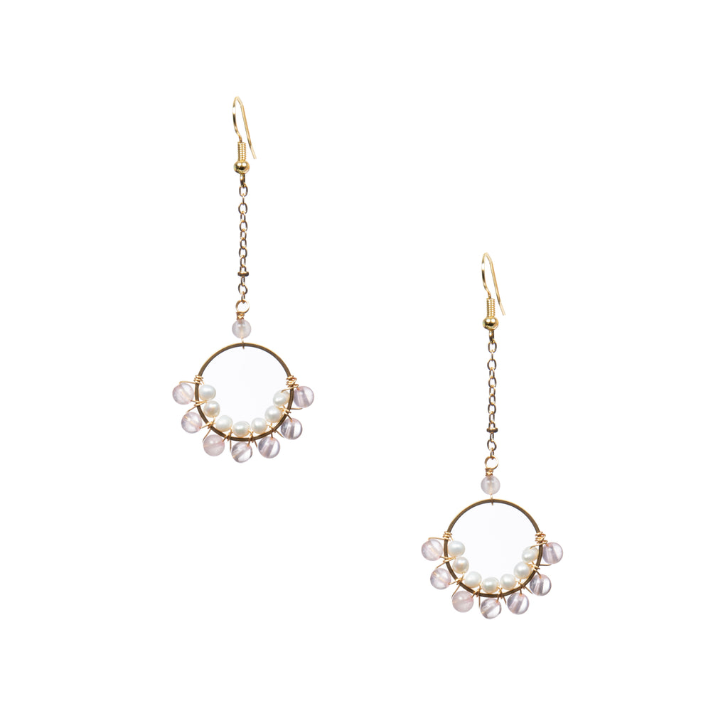18K Gold Plated Various Stones Earrings E8762