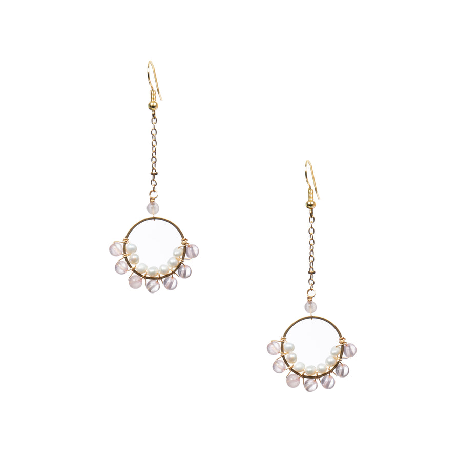 18K Gold Plated Various Stones Earrings E8762