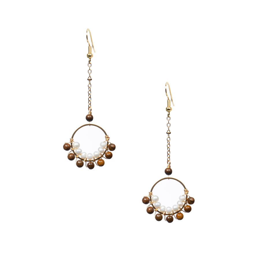 18K Gold Plated Various Stones Earrings E8762