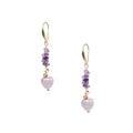 18K Gold-Plated Mixed-Stone Earrings E8763 - Amethyst