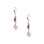 18K Gold-Plated Mixed-Stone Earrings E8763 - Amethyst