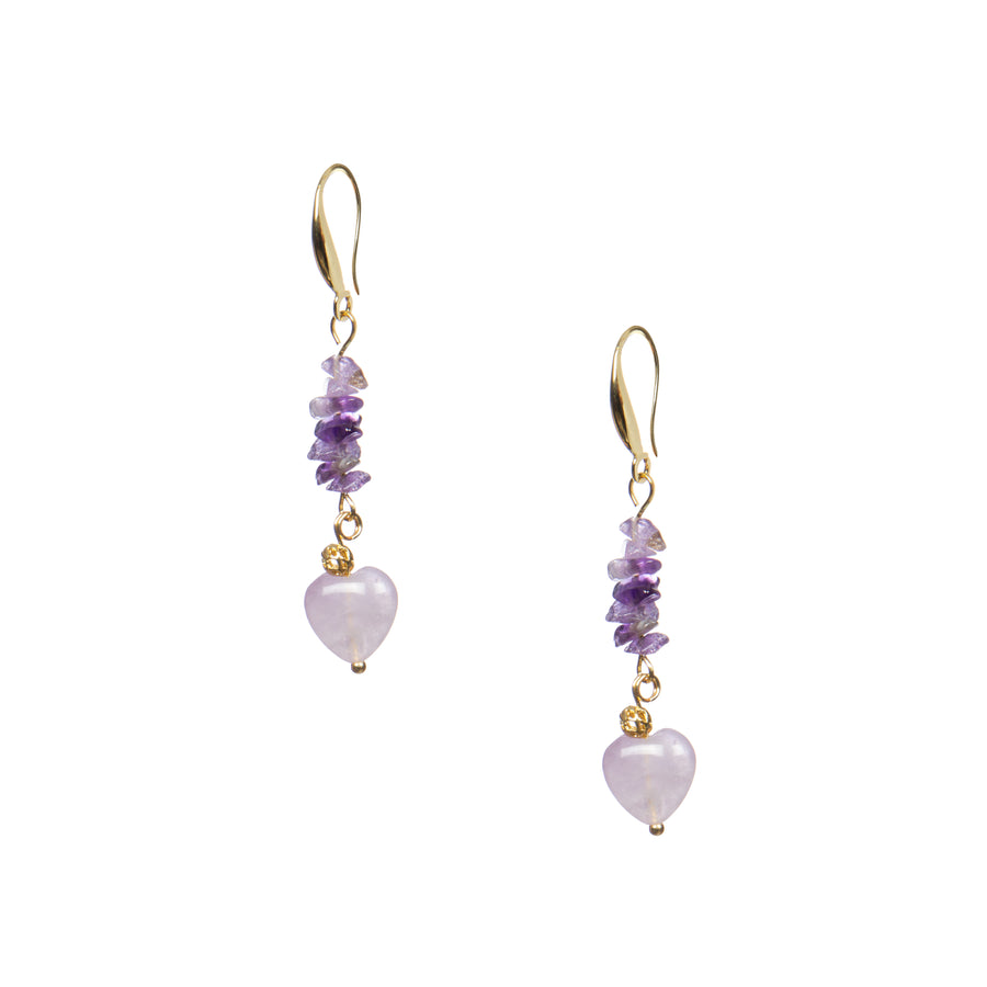 18K Gold-Plated Mixed-Stone Earrings E8763