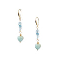18K Gold-Plated Mixed-Stone Earrings E8763 - Blue Jade