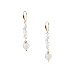 18K Gold-Plated Mixed-Stone Earrings E8763 - Clear Quartz alternate view