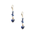 18K Gold-Plated Mixed-Stone Earrings E8763 - Lapis