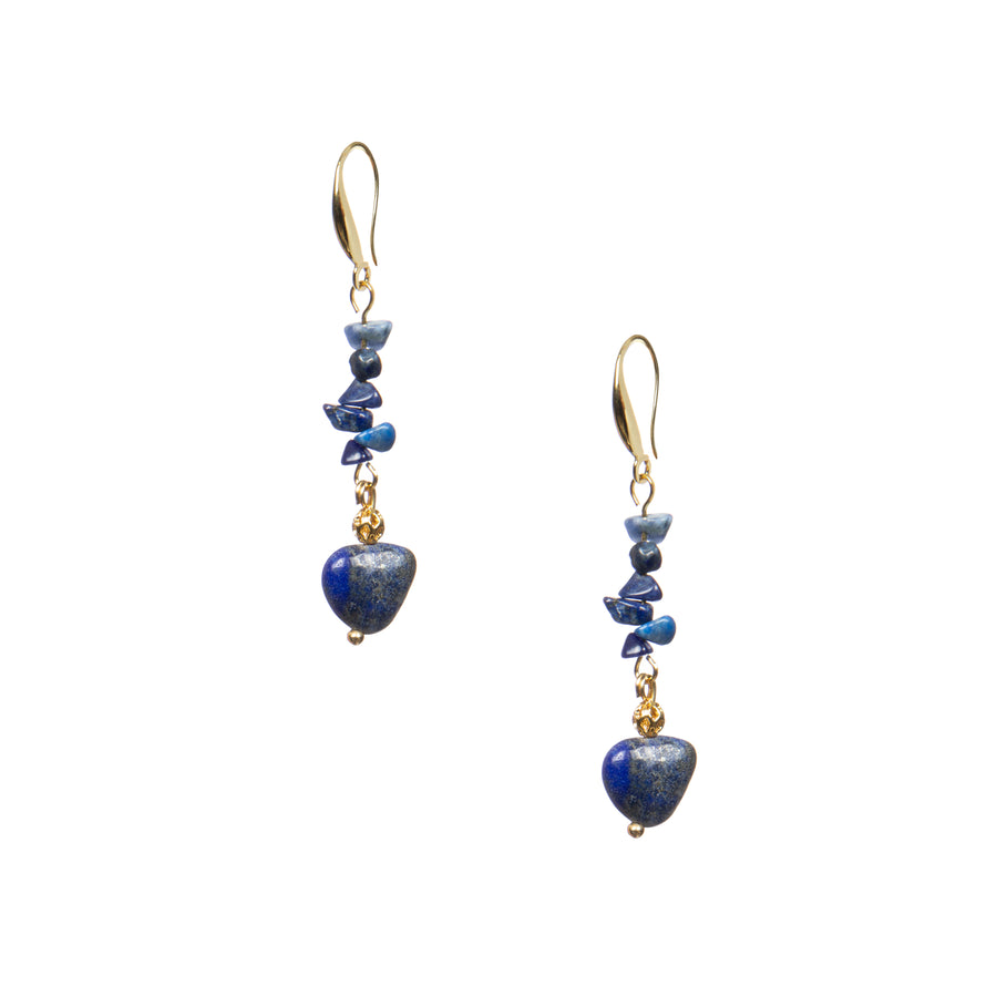 18K Gold-Plated Mixed-Stone Earrings E8763