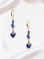 18K Gold-Plated Mixed-Stone Earrings E8763 - Lapis alternate view
