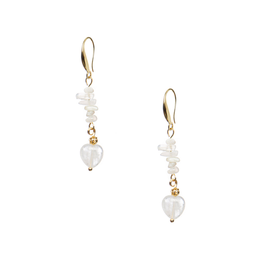 18K Gold-Plated Mixed-Stone Earrings E8763