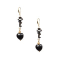 18K Gold-Plated Mixed-Stone Earrings E8763 - Onyx