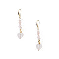 18K Gold-Plated Mixed-Stone Earrings E8763 - Rose Quartz