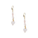 18K Gold-Plated Mixed-Stone Earrings E8763 - Rose Quartz