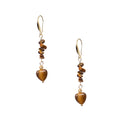 18K Gold-Plated Mixed-Stone Earrings E8763 - Tiger Eye